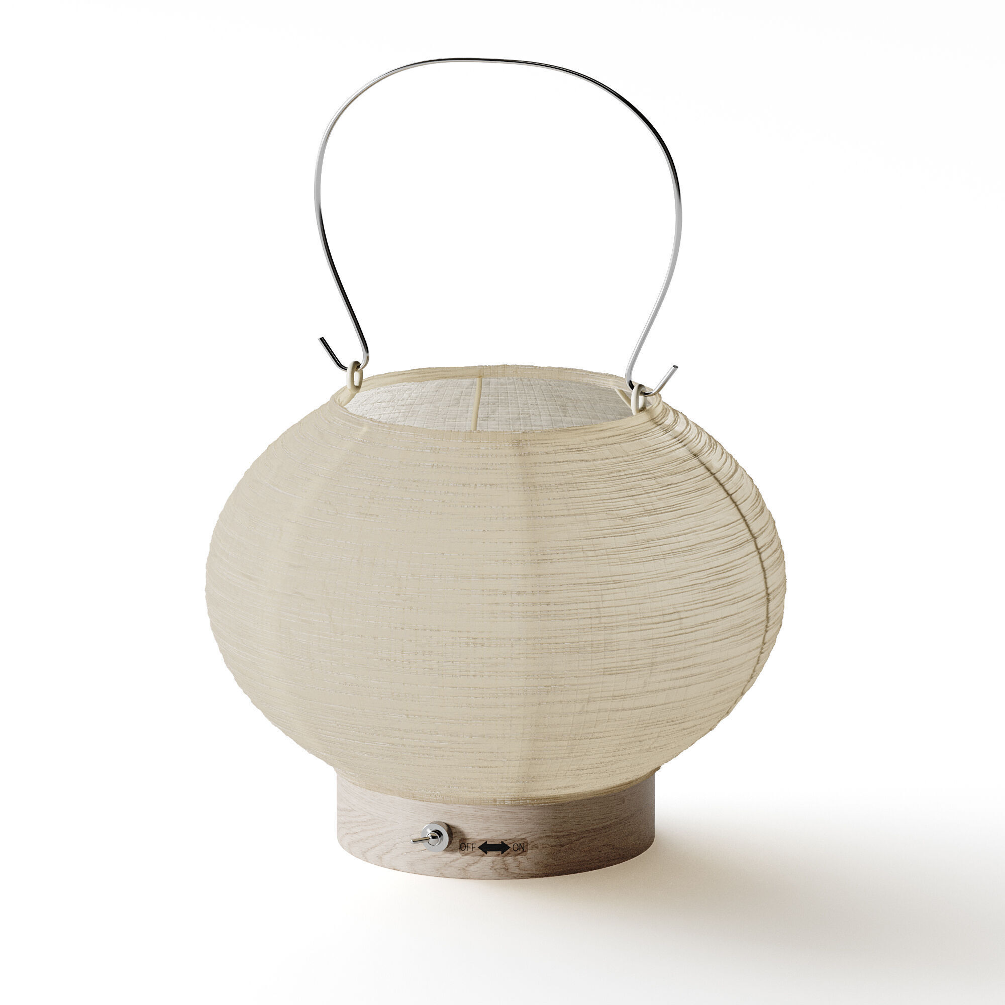 Japanese Paper Lantern Light 3D model_1