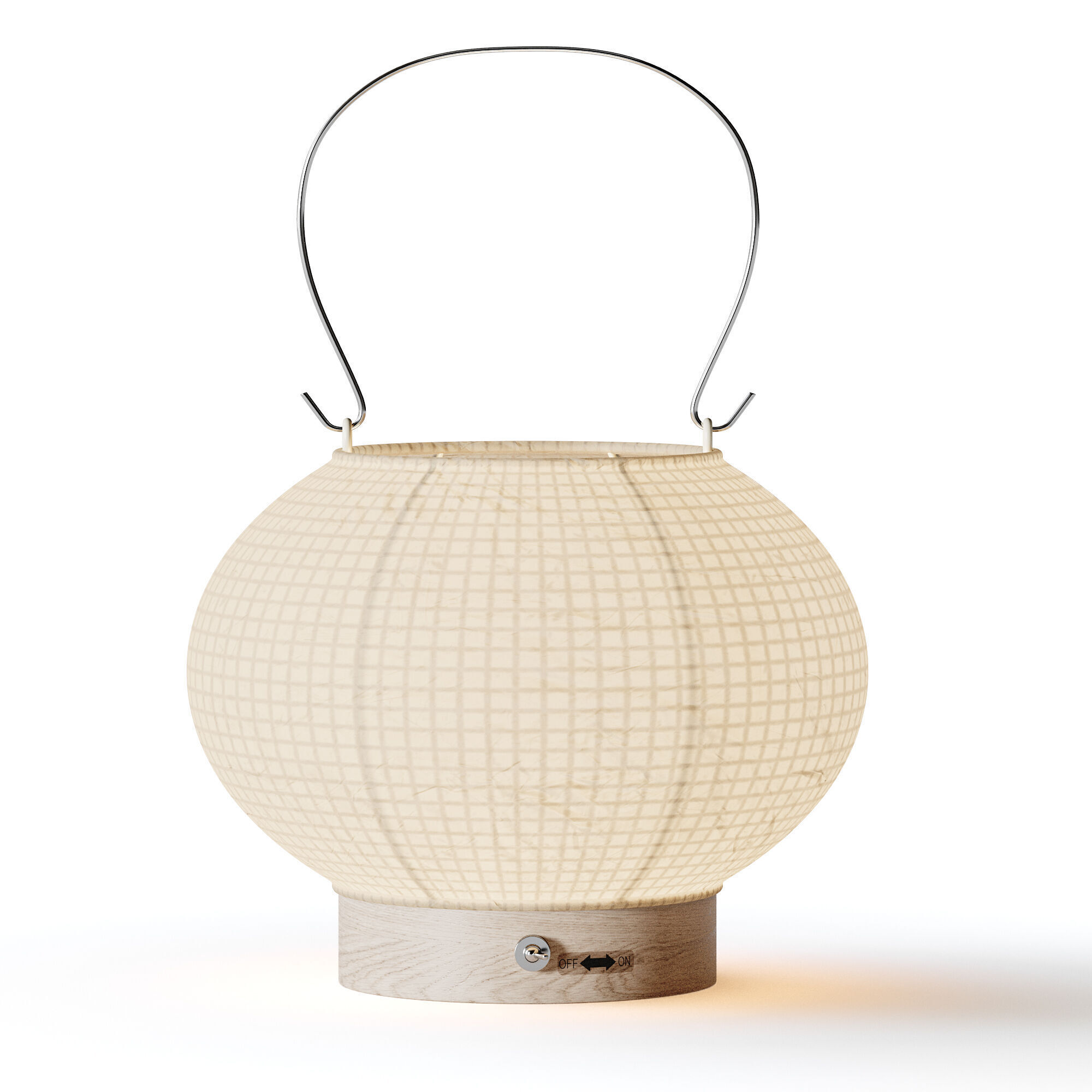 Japanese Paper Lantern Light 3D model_3