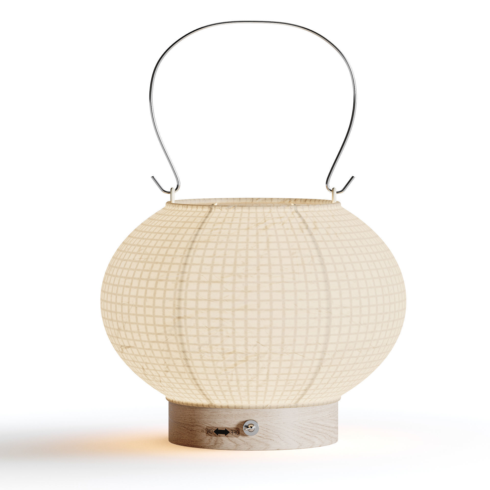 Japanese Paper Lantern Light 3D model_10