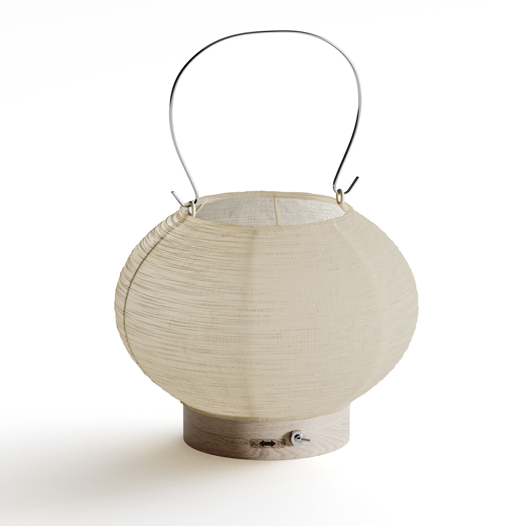 Japanese Paper Lantern Light 3D model_11