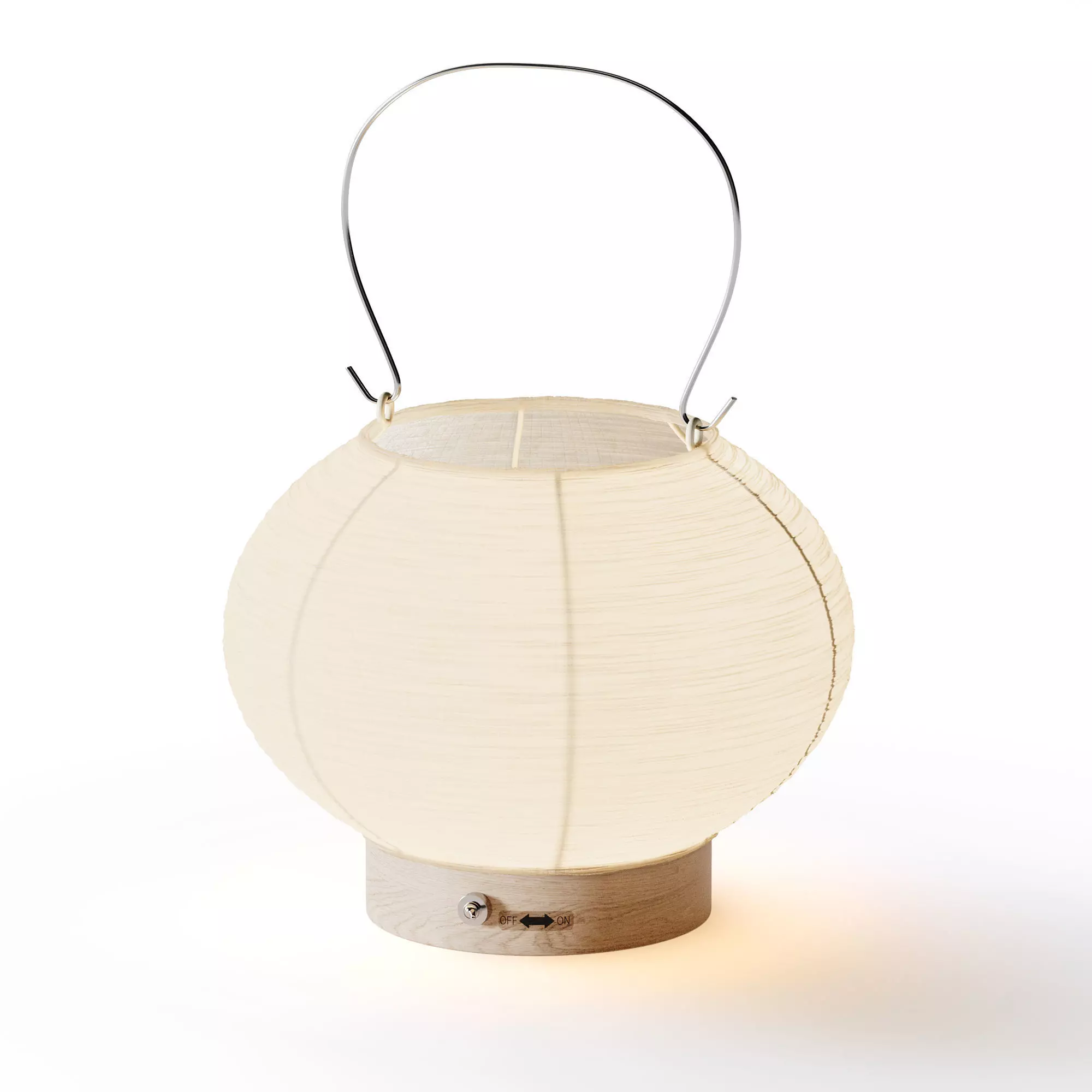 Japanese Paper Lantern Light 3D model_0