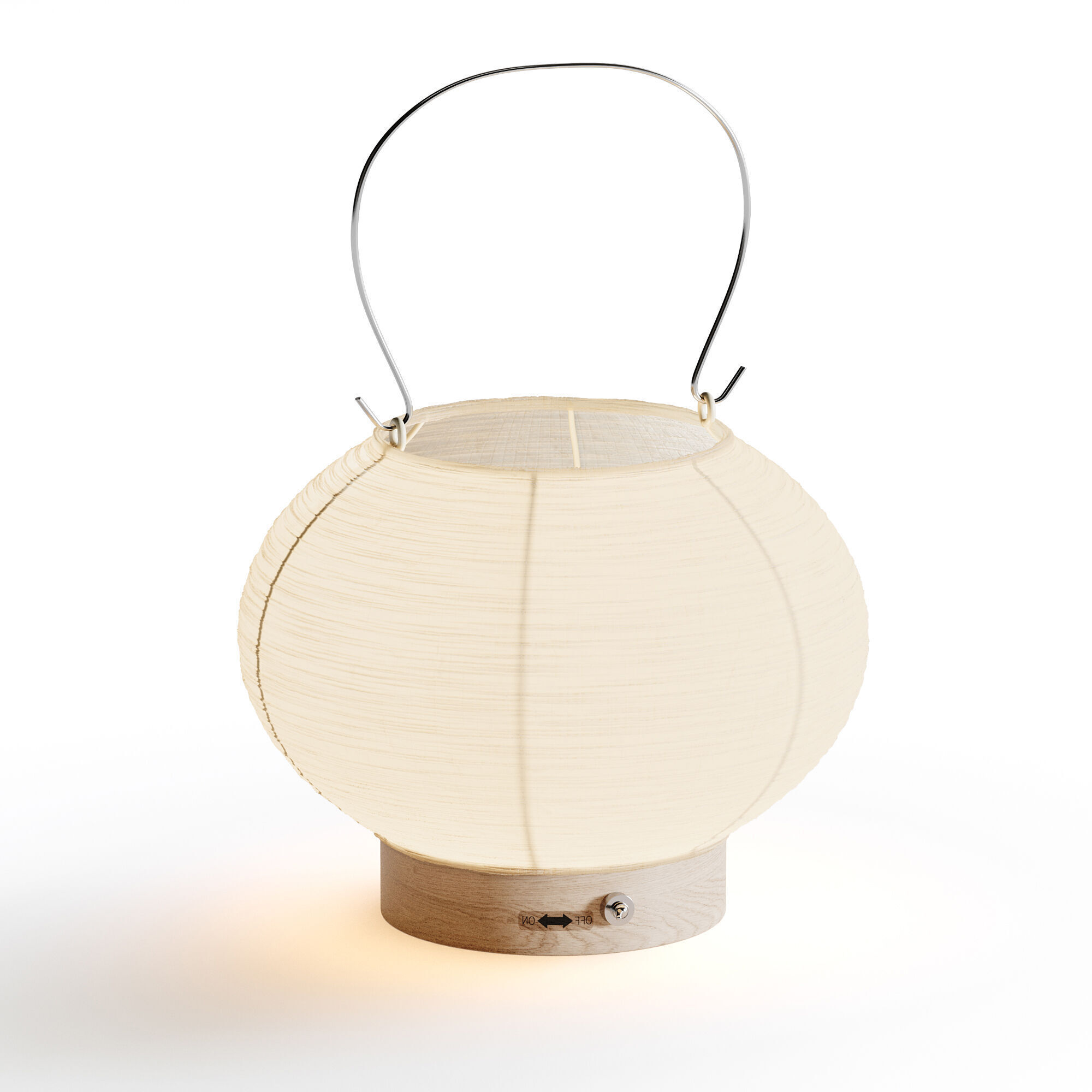 Japanese Paper Lantern Light 3D model_12