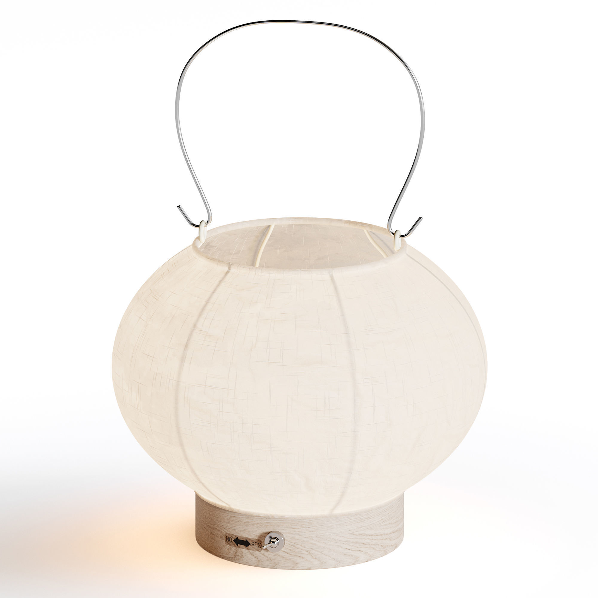 Japanese Paper Lantern Light 3D model_8