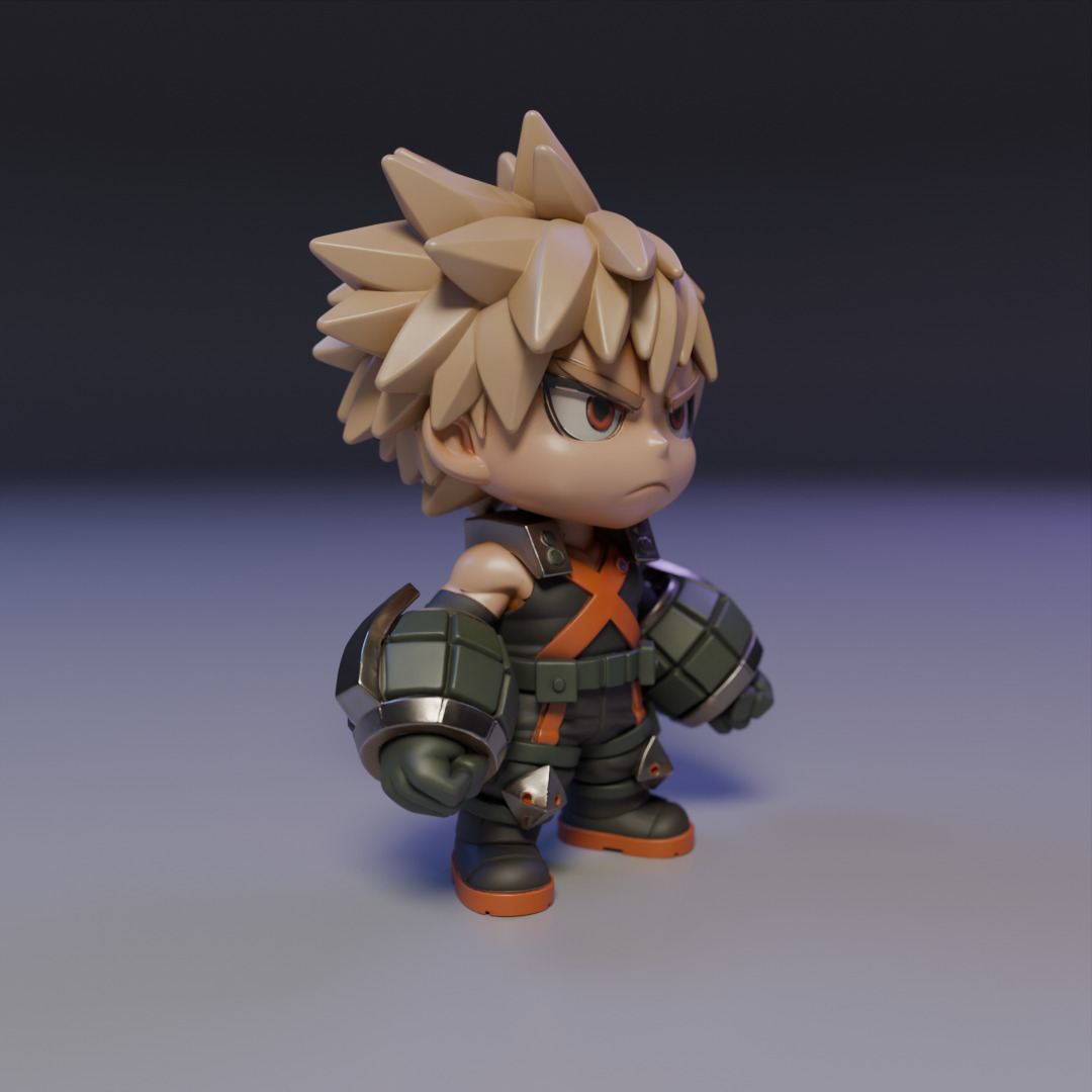Katsuki Bakugo Chibi 3D print model_7