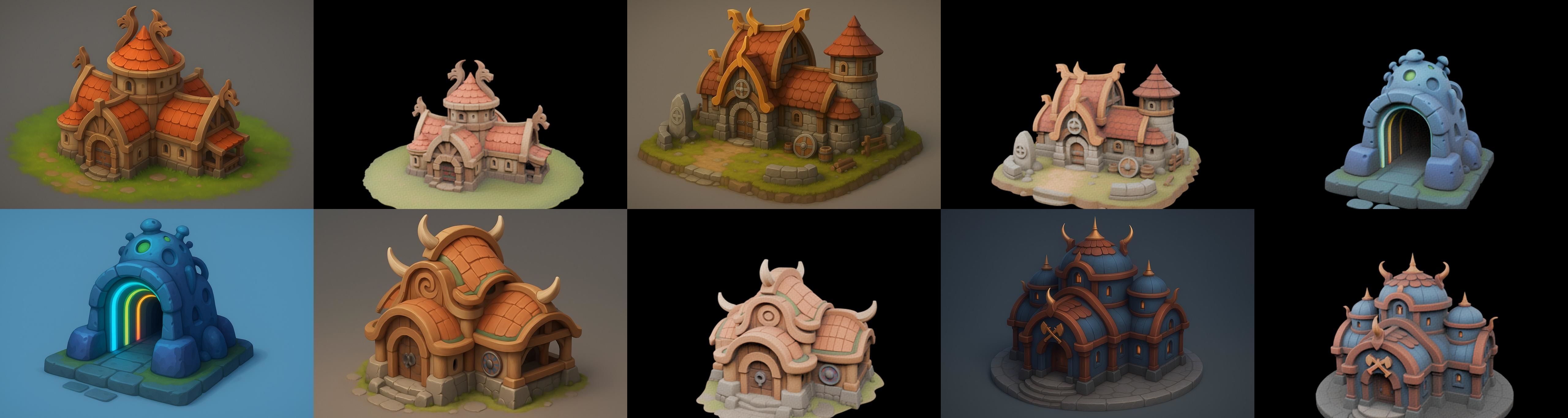 Basement Barrack House str bundle 7 pack 100 glb 3D model_15