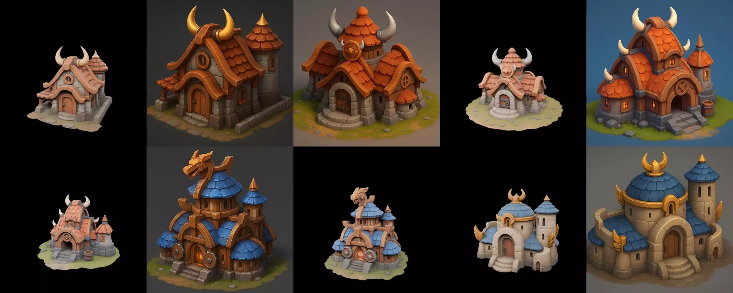 Basement Barrack House str bundle 7 pack 100 glb 3D model_0