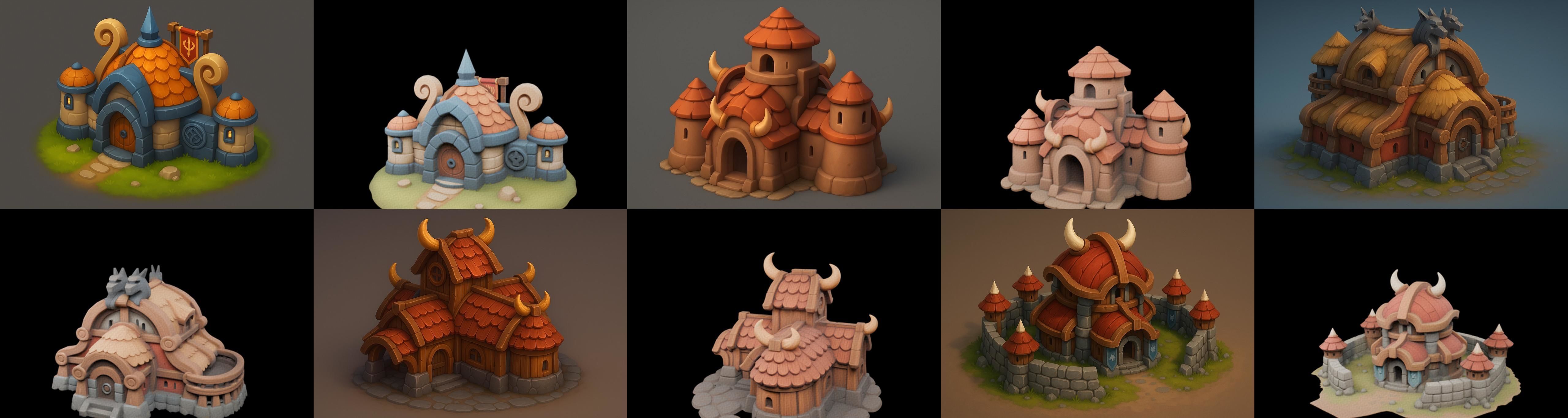 Basement Barrack House str bundle 7 pack 100 glb 3D model_12