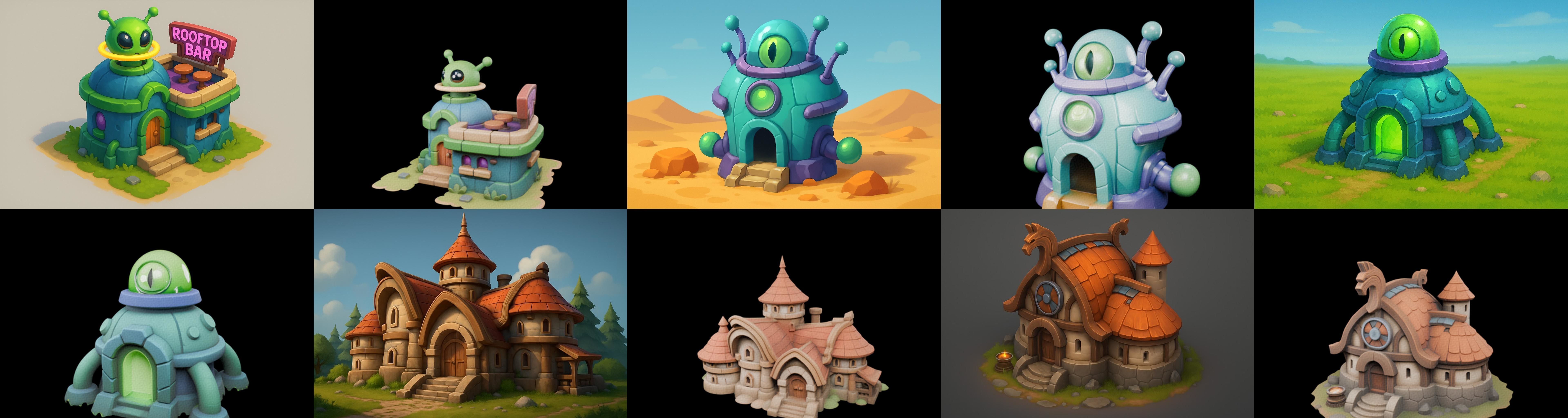 Basement Barrack House str bundle 7 pack 100 glb 3D model_2