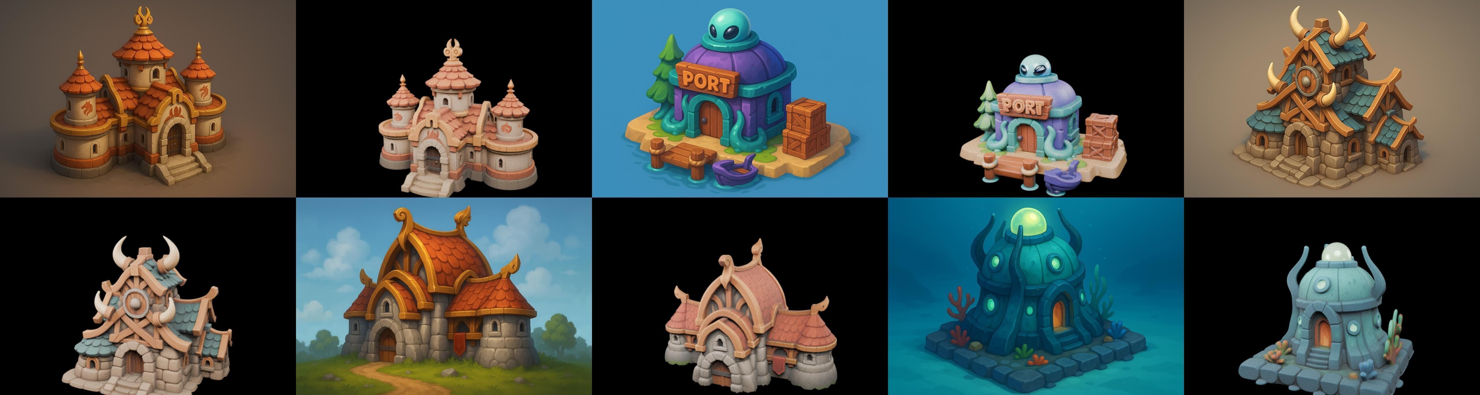 Basement Barrack House str bundle 7 pack 100 glb 3D model_14