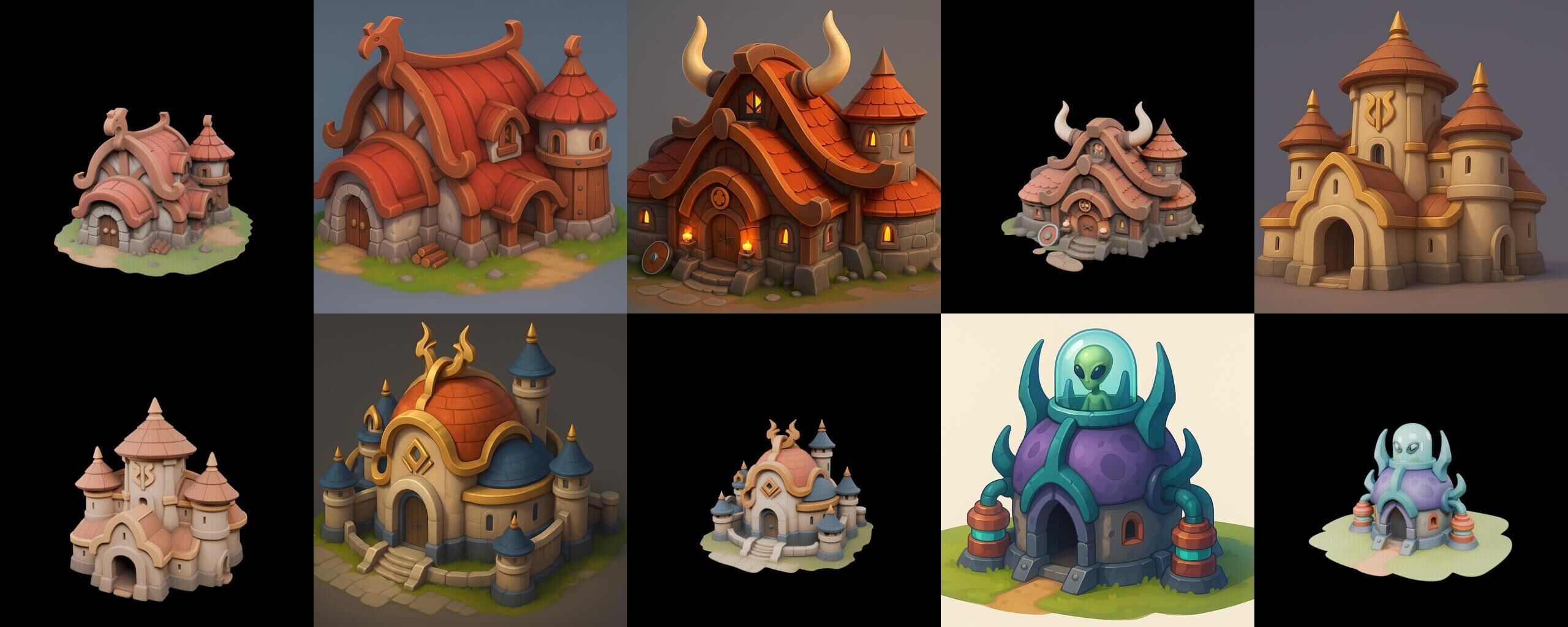 Basement Barrack House str bundle 4 pack 100 glb 3D model_5