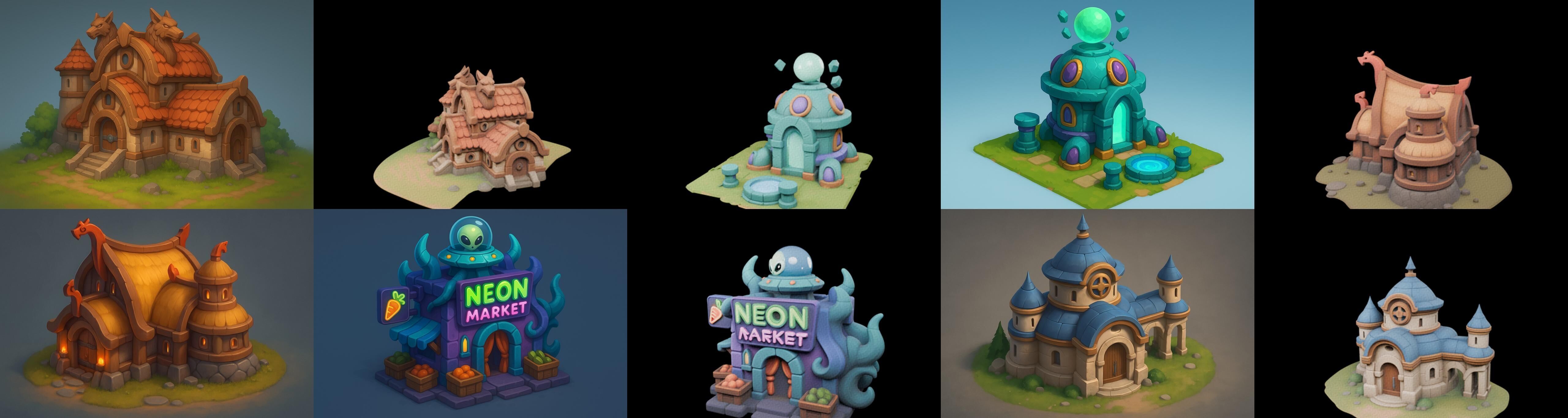 Basement Barrack House str bundle 4 pack 100 glb 3D model_6