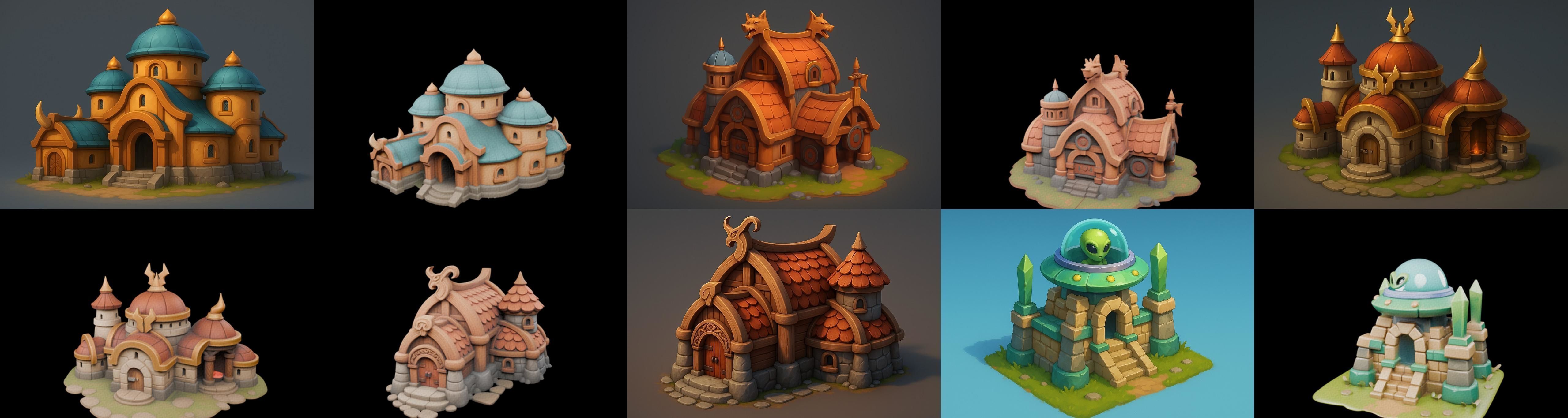 Basement Barrack House str bundle 4 pack 100 glb 3D model_16