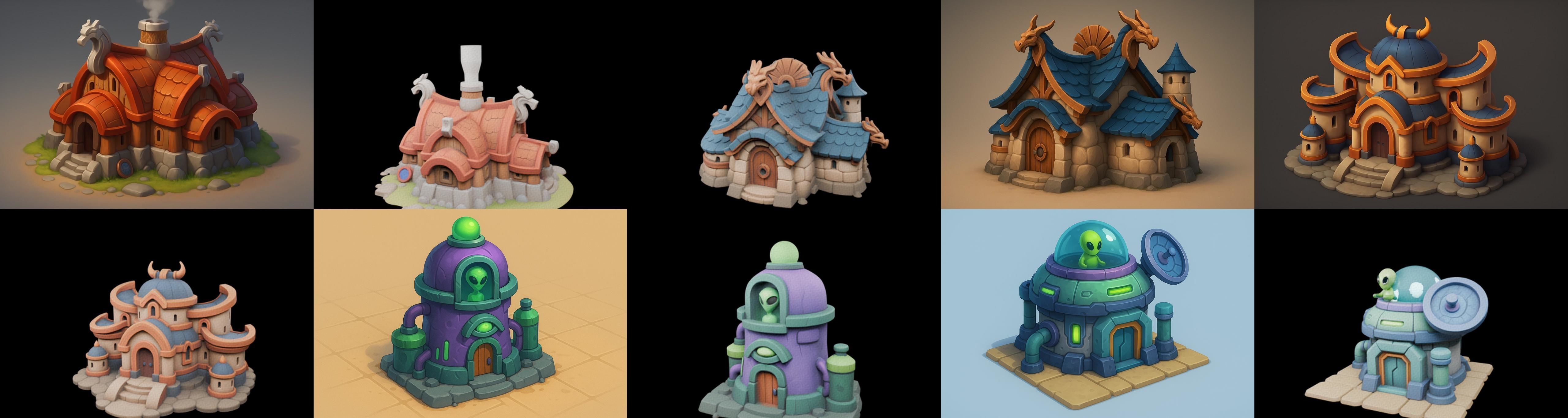 Basement Barrack House str bundle 4 pack 100 glb 3D model_14