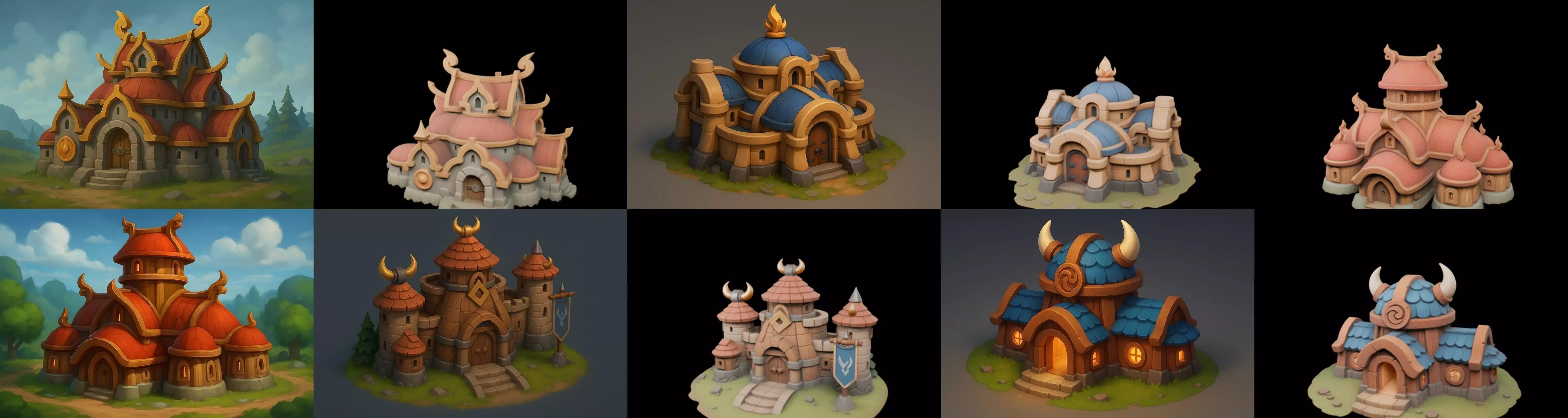 Basement Barrack House str bundle 4 pack 100 glb 3D model_0