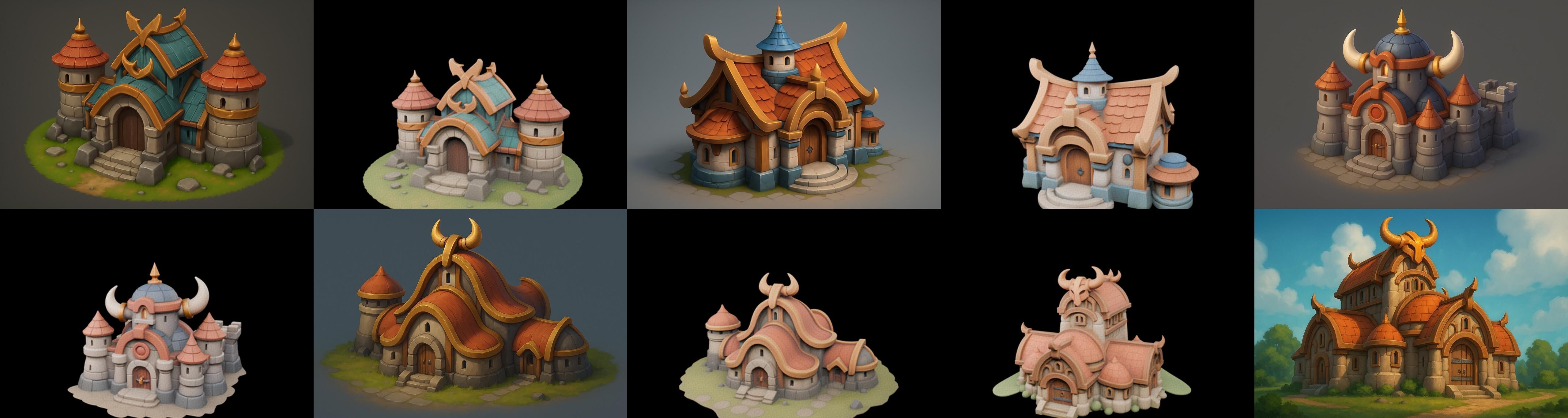 Basement Barrack House str bundle 4 pack 100 glb 3D model_1