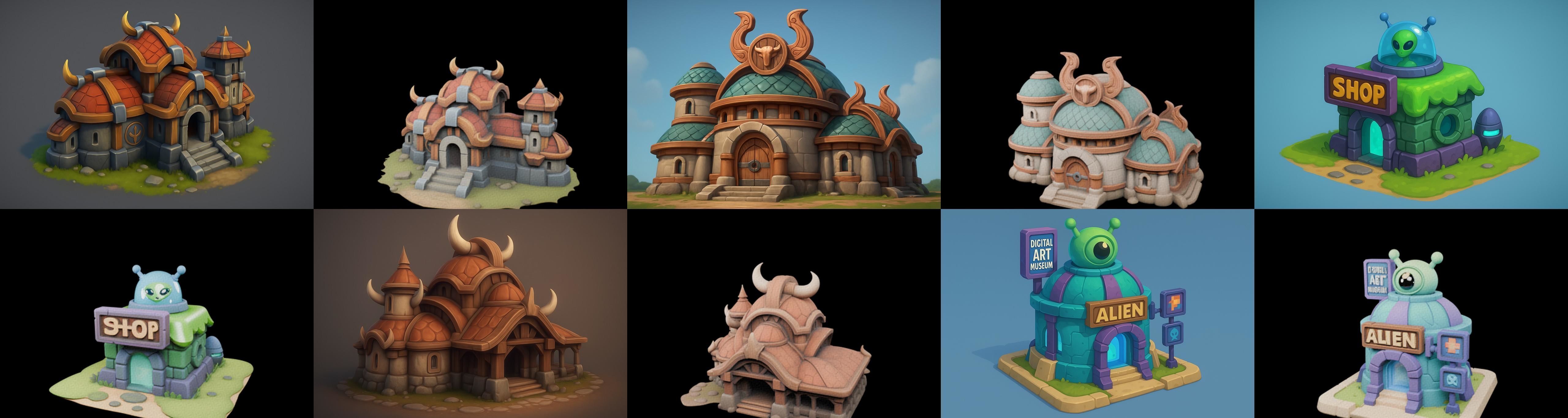 Basement Barrack House str bundle 4 pack 100 glb 3D model_18