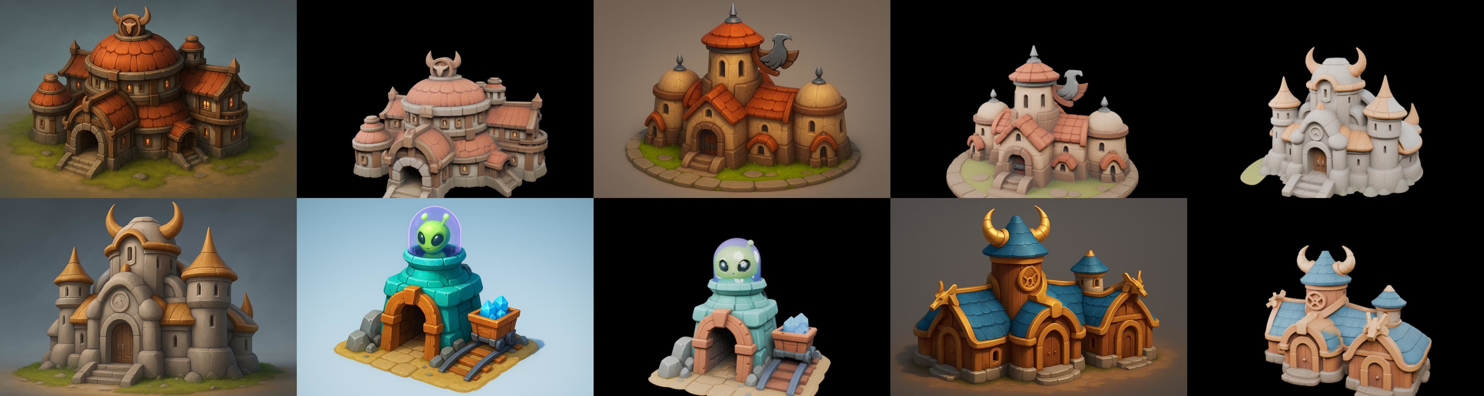 Basement Barrack House str bundle 3 pack 100 glb 3D model_3