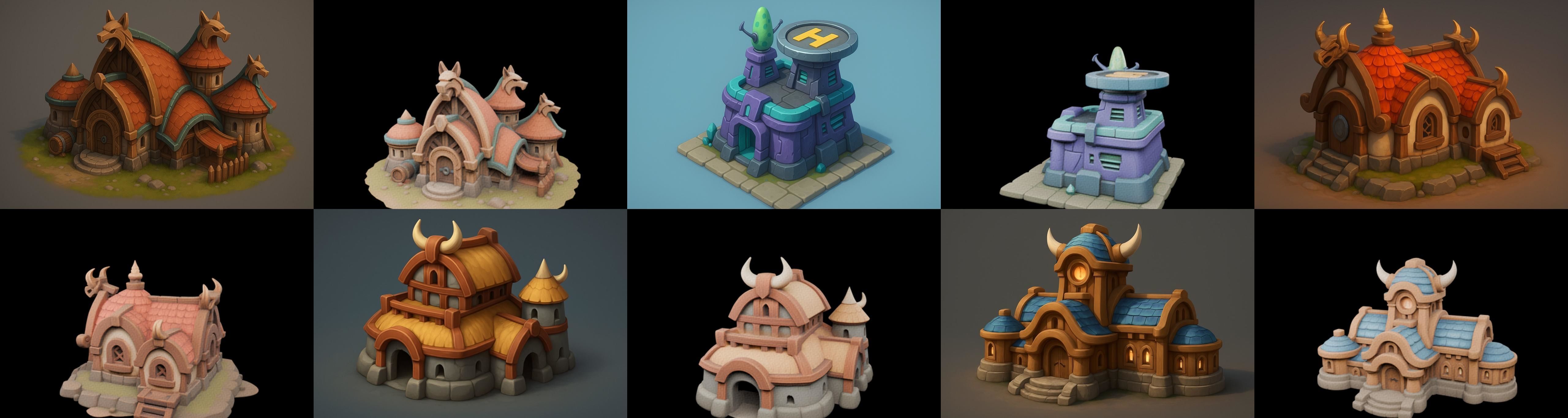 Basement Barrack House str bundle 3 pack 100 glb 3D model_15