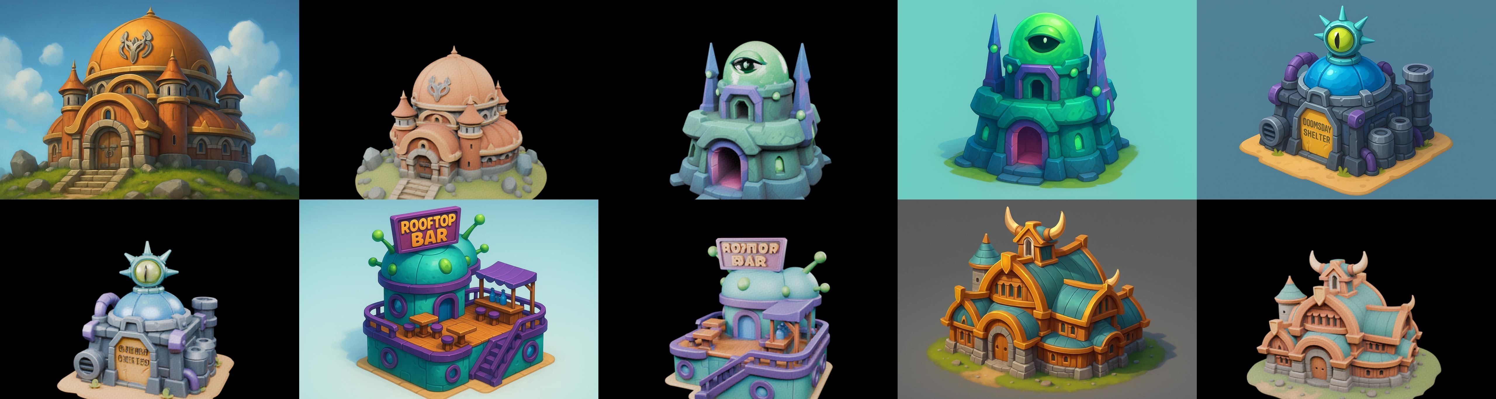 Basement Barrack House str bundle 3 pack 100 glb 3D model_14