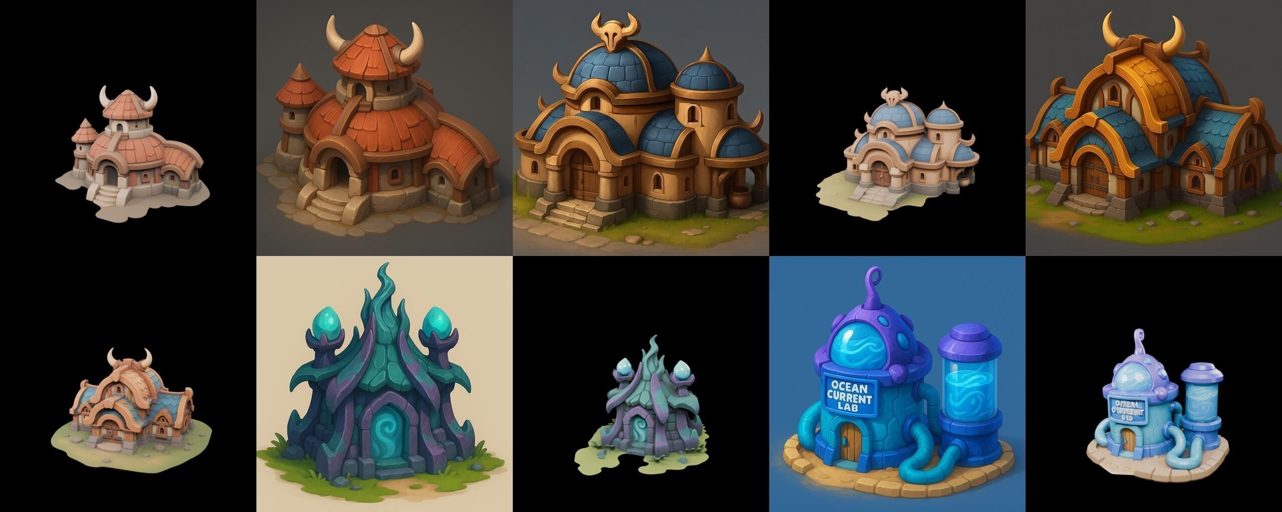 Basement Barrack House str bundle 3 pack 100 glb 3D model_8