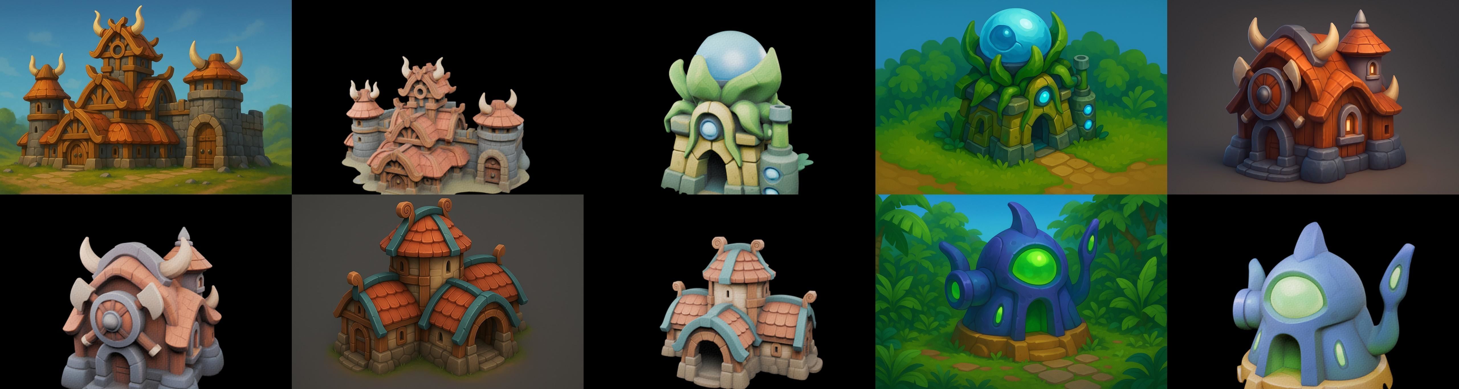 Basement Barrack House str bundle 3 pack 100 glb 3D model_16