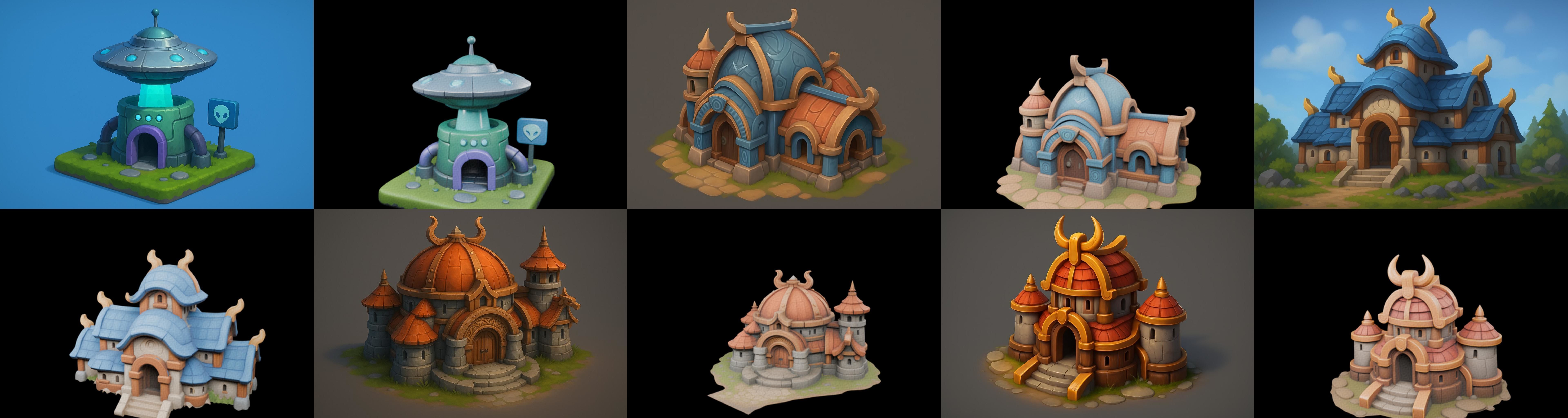 Basement Barrack House str bundle 3 pack 100 glb 3D model_12