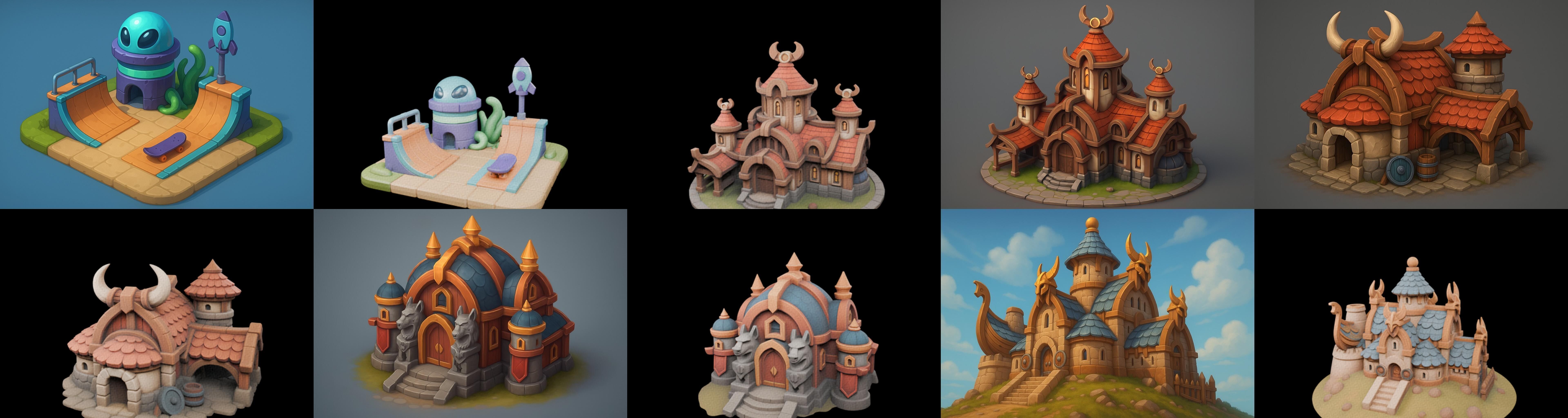 Basement Barrack House str bundle 3 pack 100 glb 3D model_9