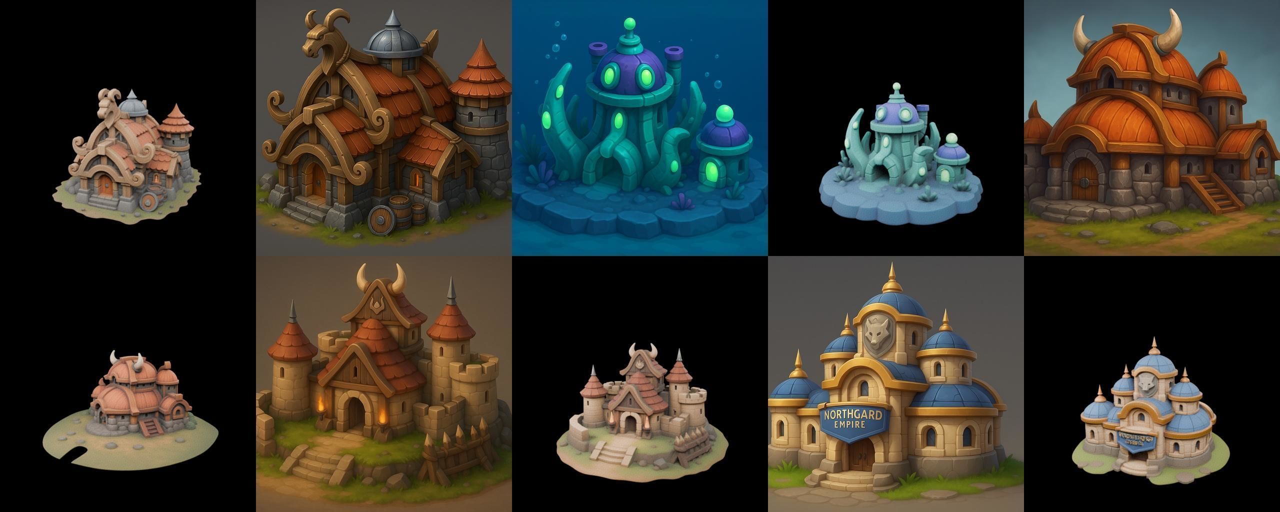 Basement Barrack House str bundle 3 pack 100 glb 3D model_13