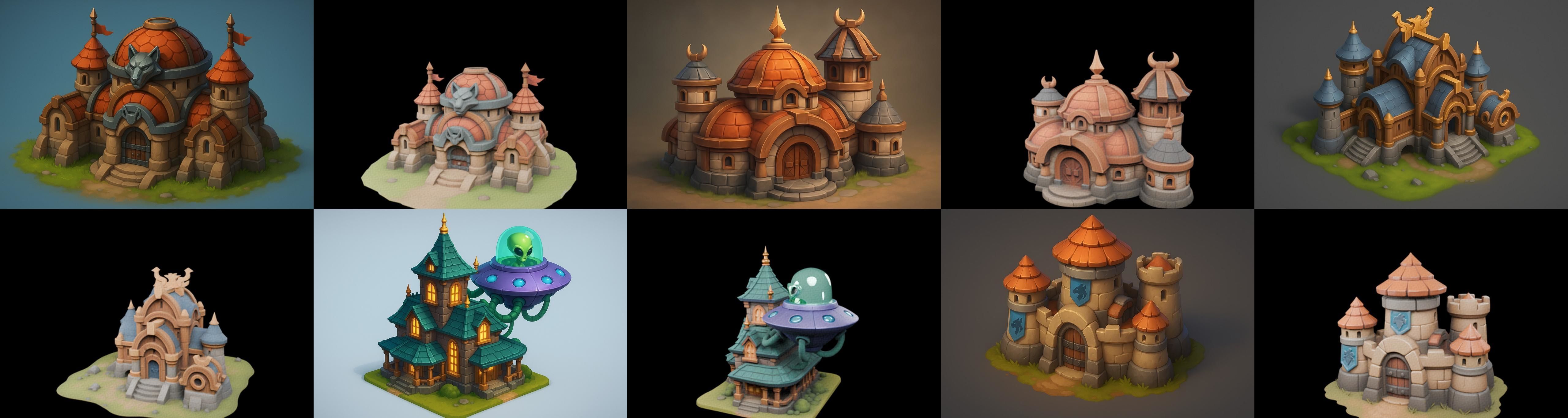 Basement Barrack House str bundle 3 pack 100 glb 3D model_18