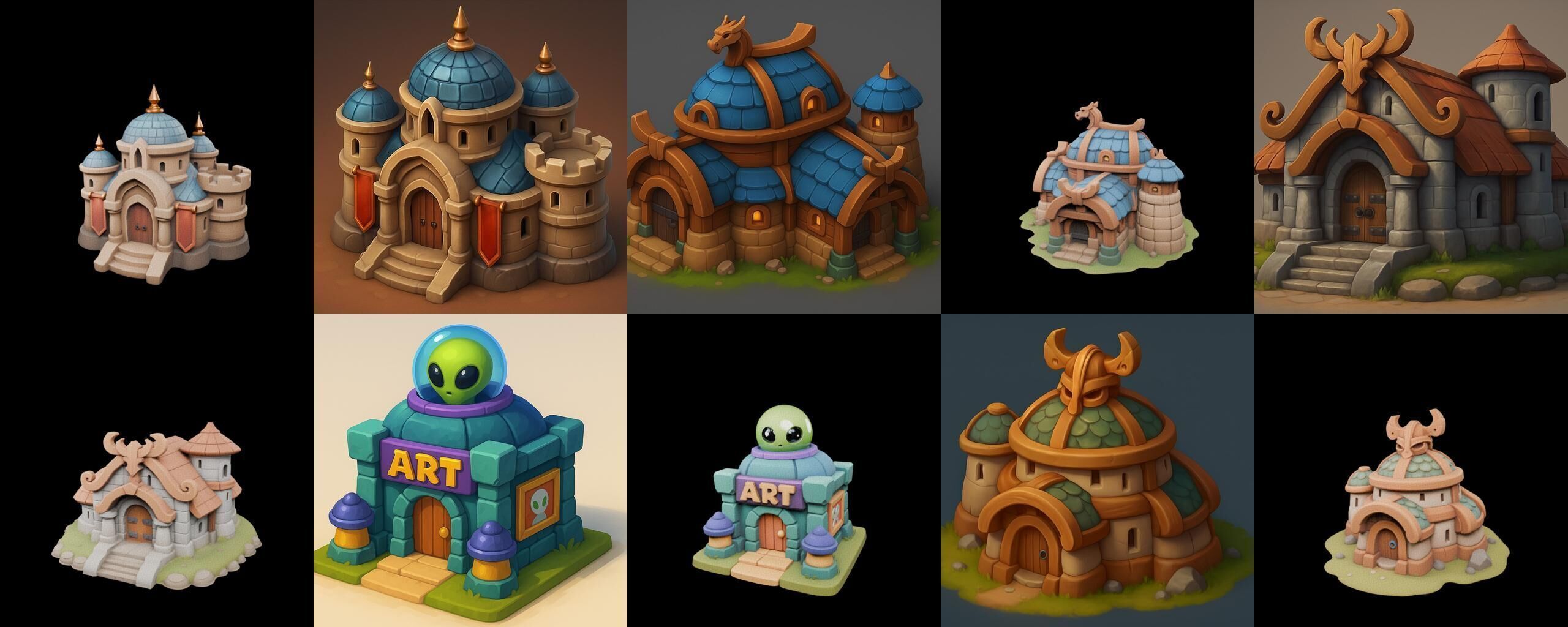 Basement Barrack House str bundle 21 pack 100 glb 3D model_16