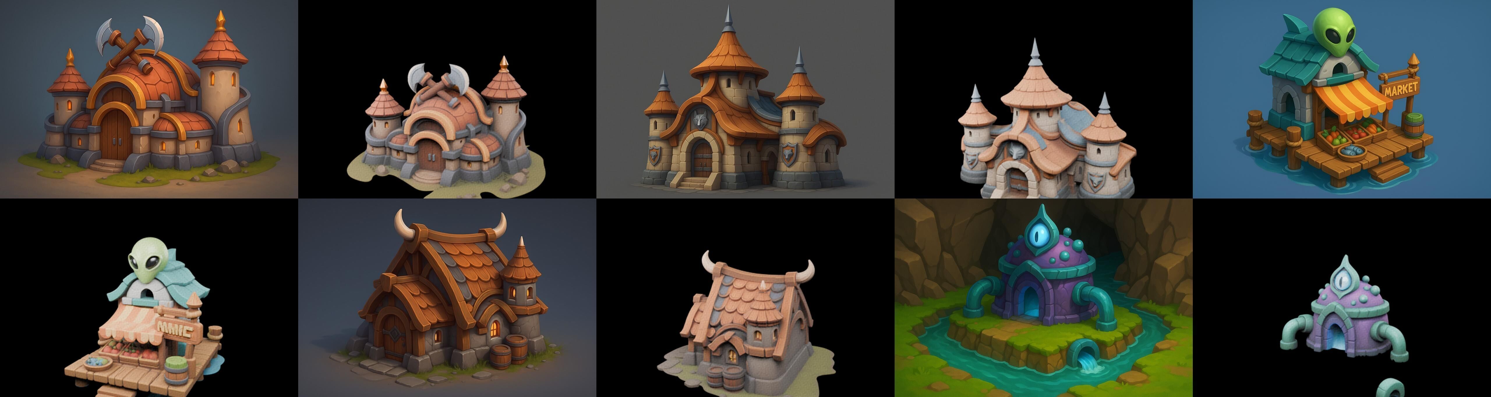 Basement Barrack House str bundle 21 pack 100 glb 3D model_17