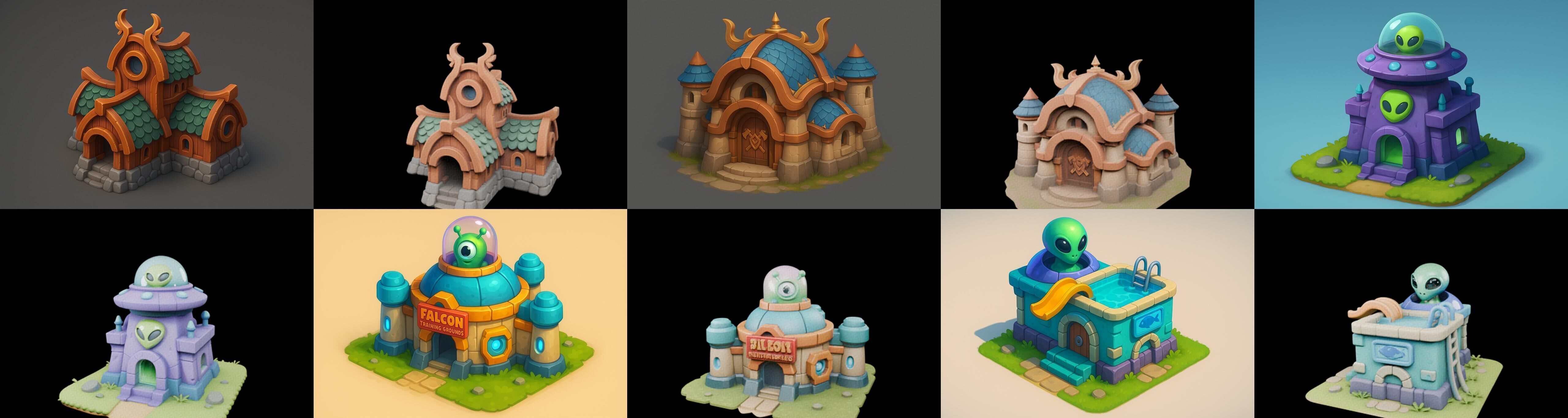 Basement Barrack House str bundle 18 pack 100 glb 3D model_19