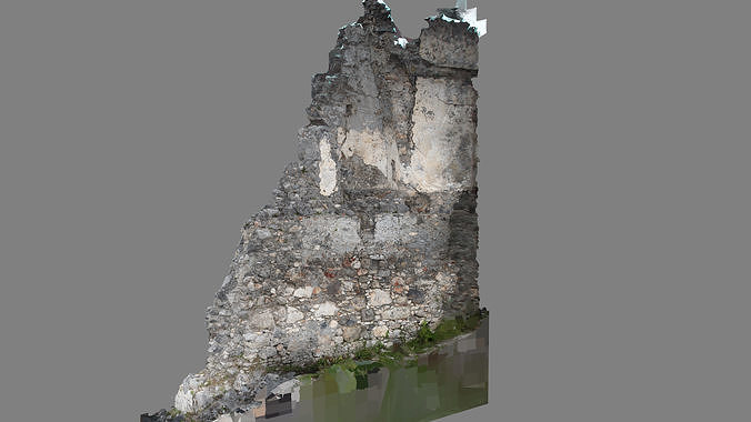 Abandoned House Ruined Part Scan - Broken Wall 06 3D model
