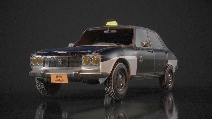 Vintage Egyptian Taxi Low-poly 3D model