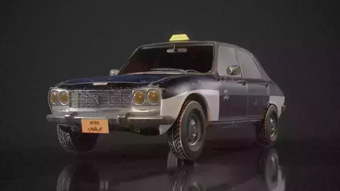 Vintage Egyptian Taxi Low-poly 3D model