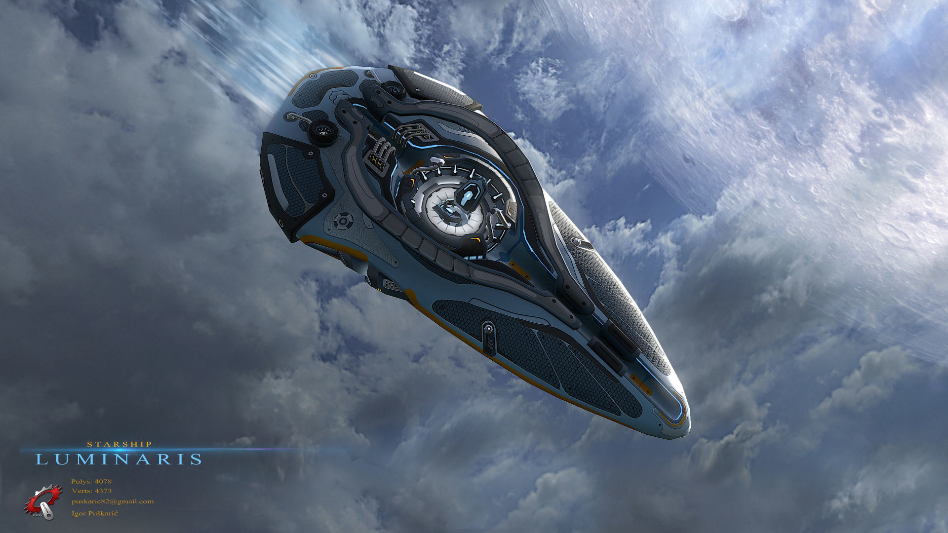 Luminaris Starship Low-poly 3D model_2
