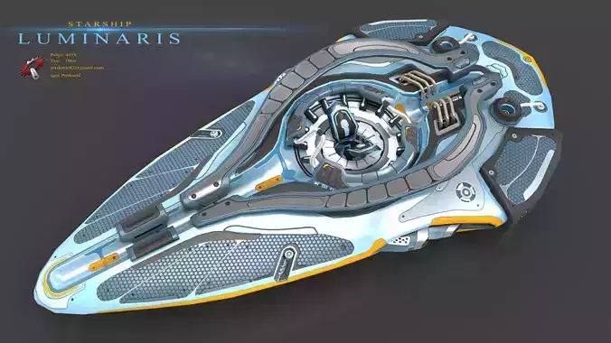 Luminaris Starship Low-poly 3D model