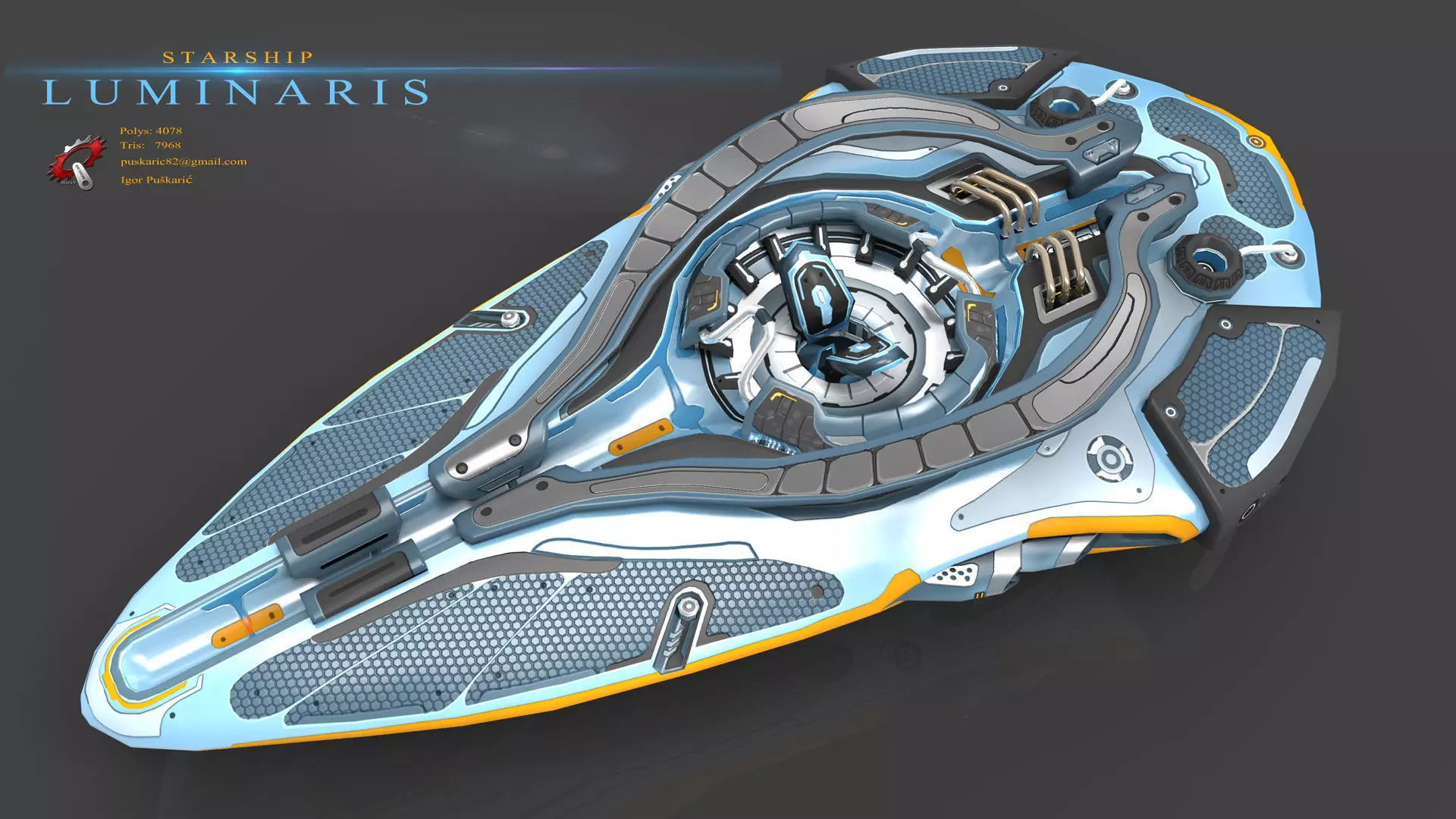 Luminaris Starship Low-poly 3D model_0