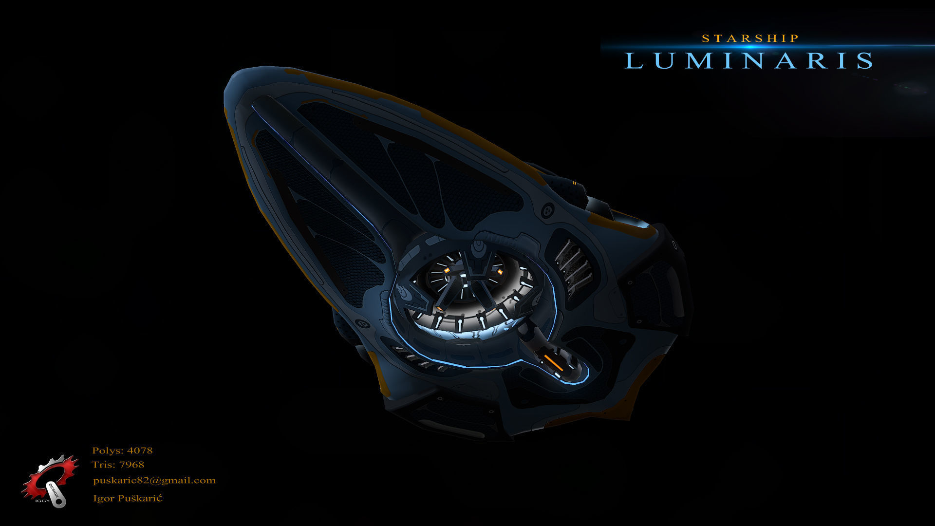 Luminaris Starship Low-poly 3D model_13