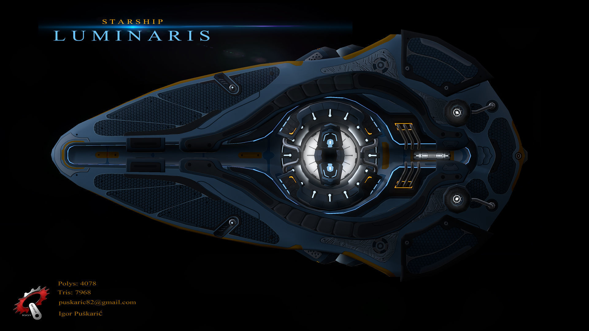 Luminaris Starship Low-poly 3D model_16