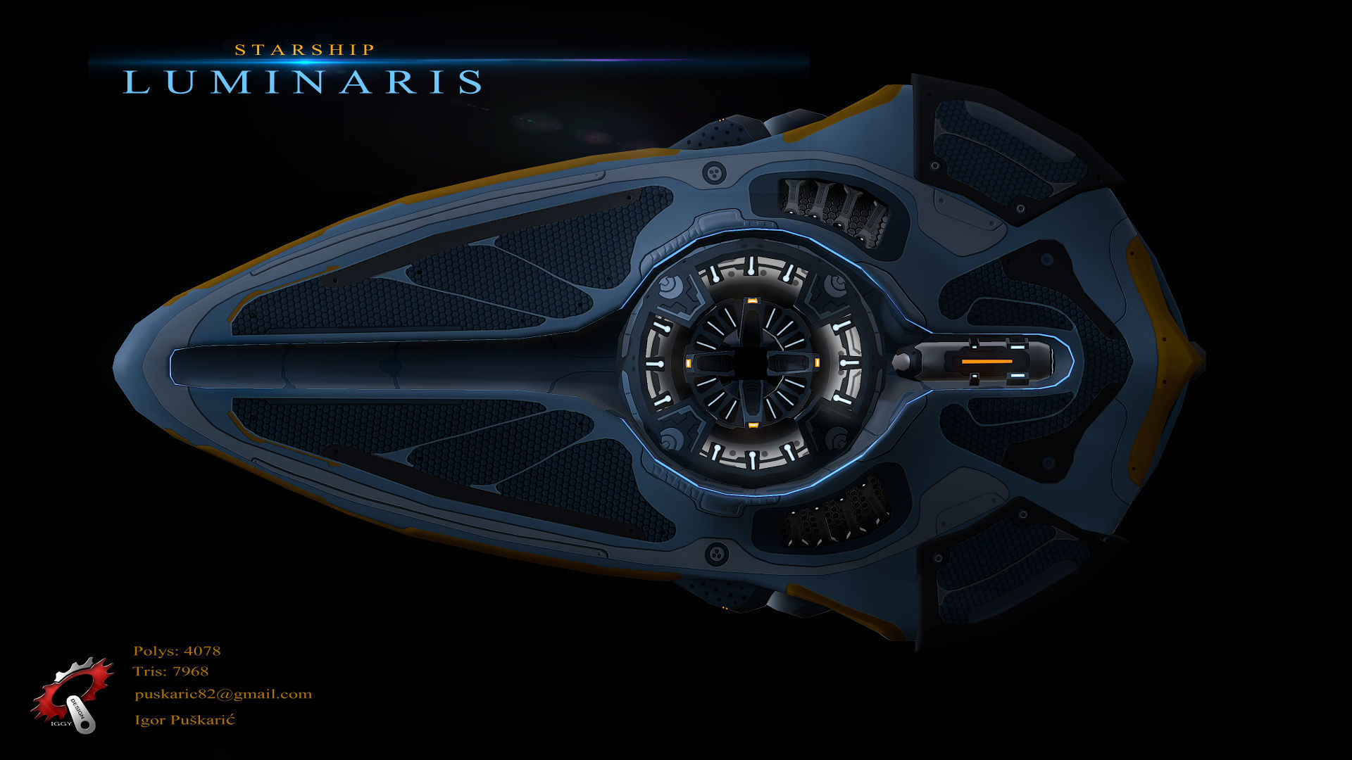 Luminaris Starship Low-poly 3D model_17