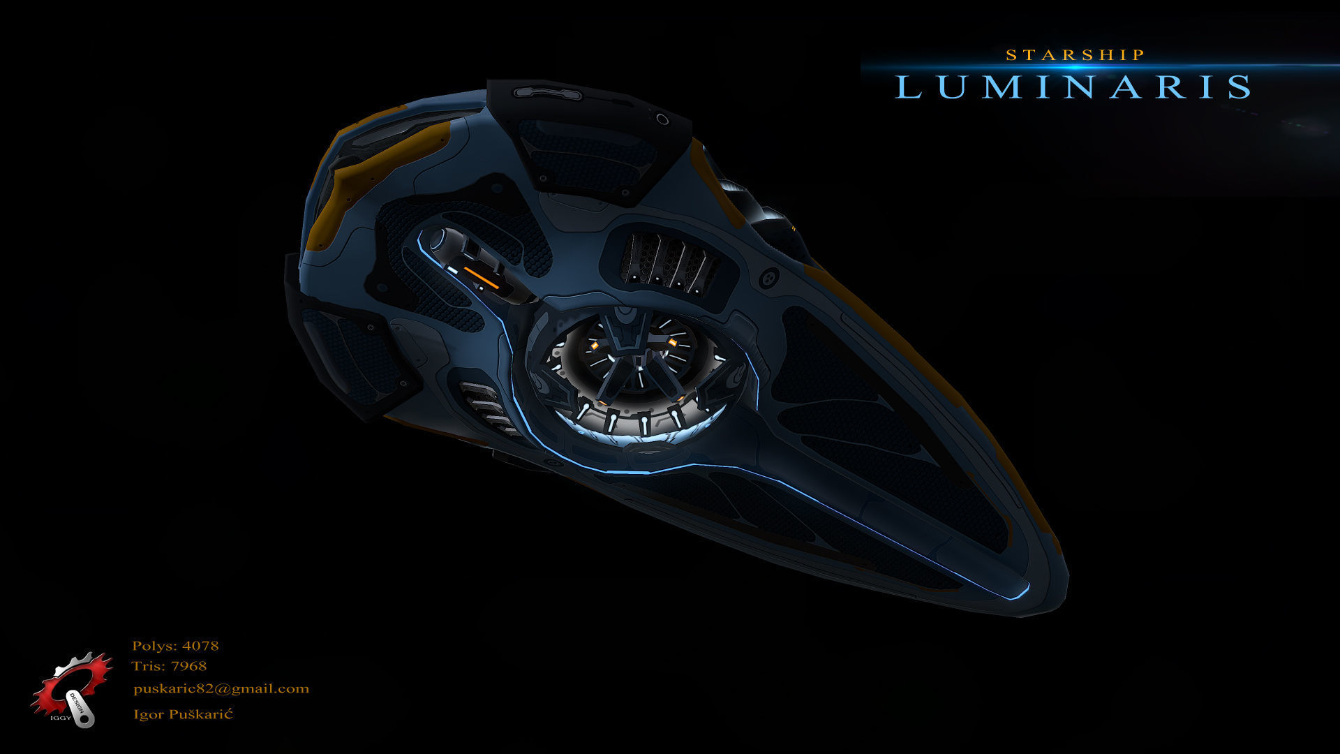 Luminaris Starship Low-poly 3D model_15