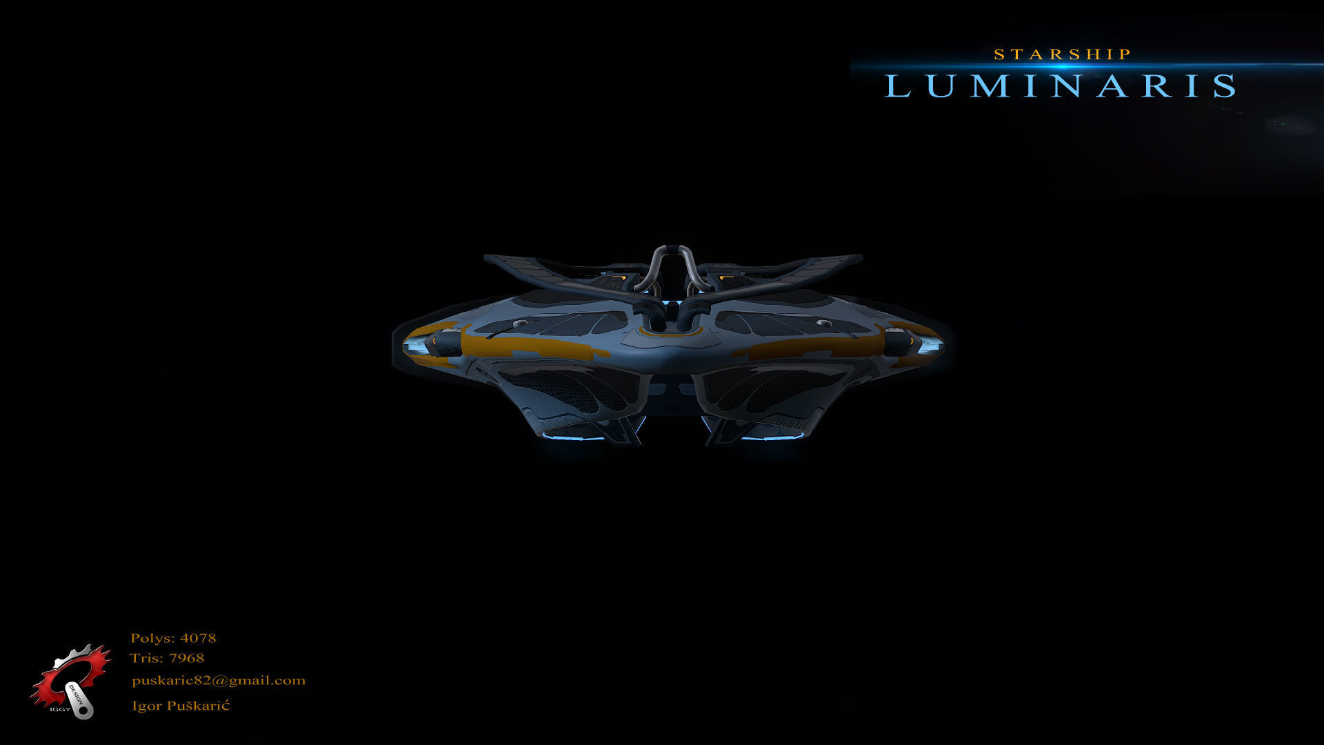 Luminaris Starship Low-poly 3D model_19