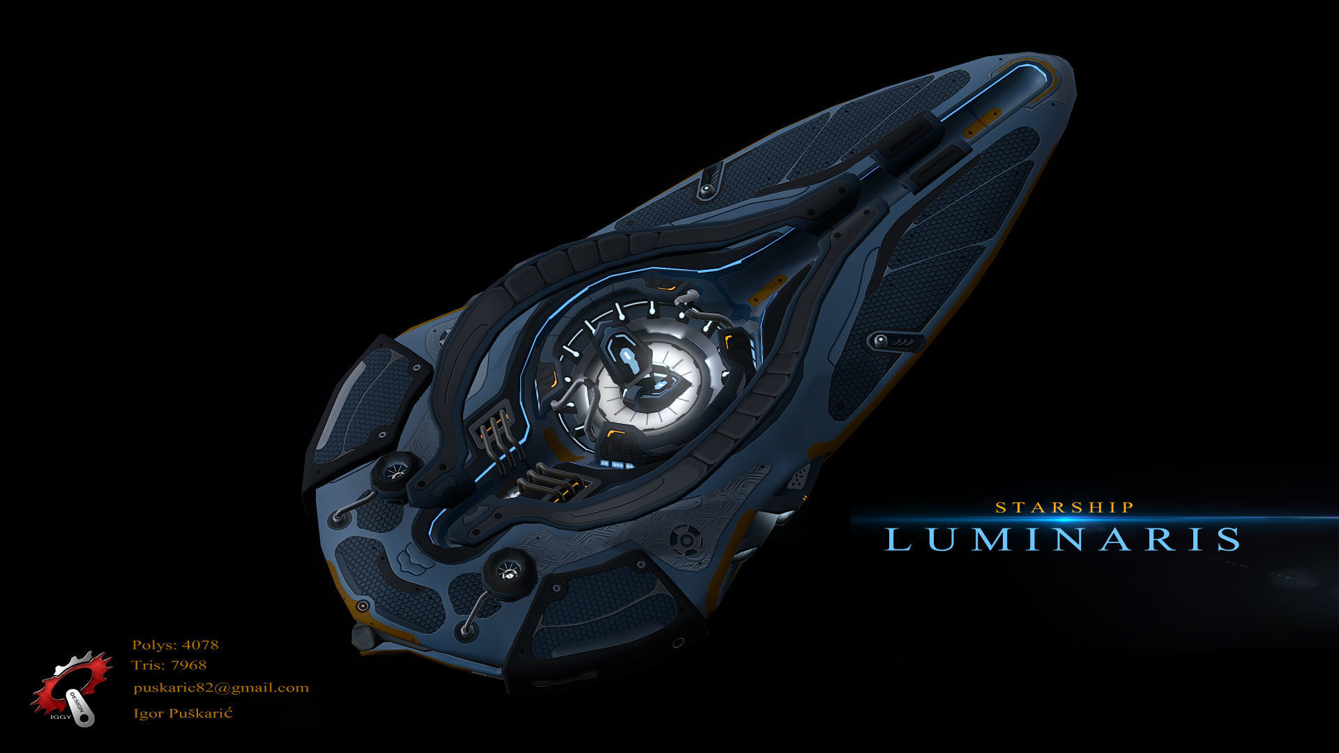 Luminaris Starship Low-poly 3D model_14