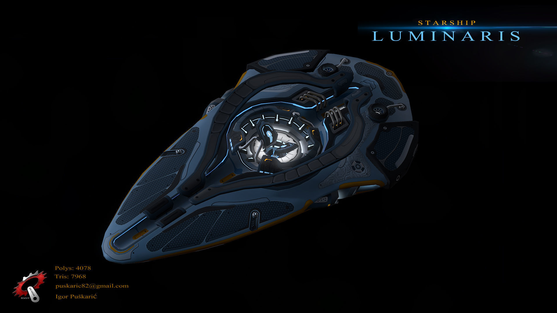 Luminaris Starship Low-poly 3D model_12