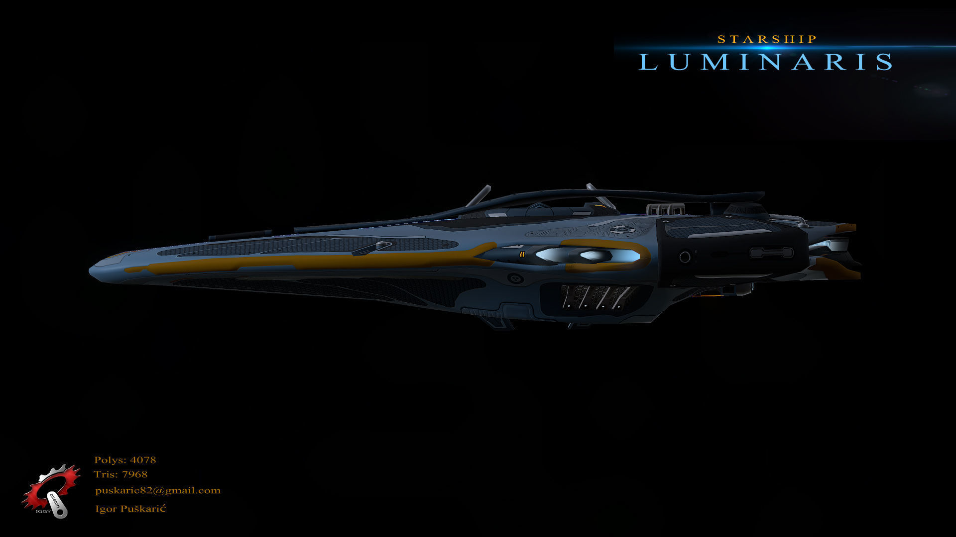 Luminaris Starship Low-poly 3D model_20