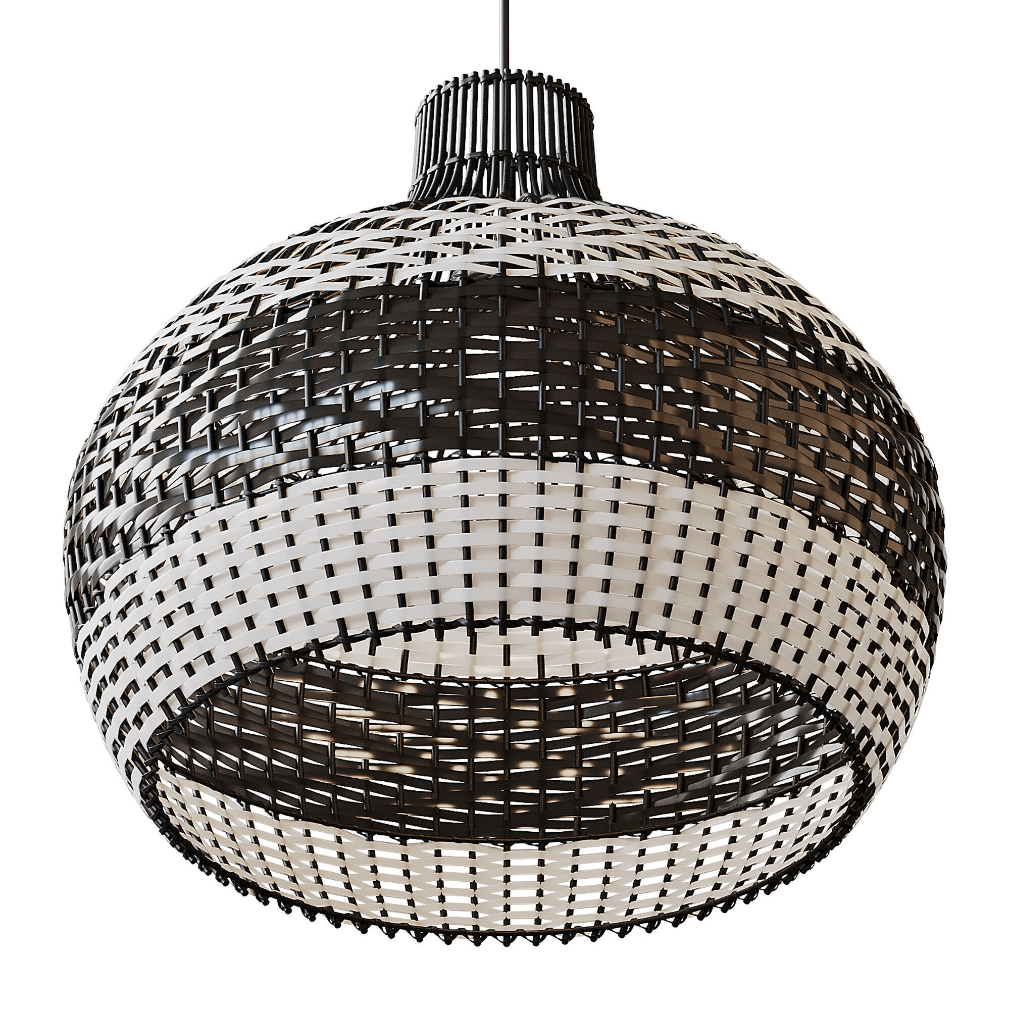 Lampshade Rattan Pendant Light 3D model_5