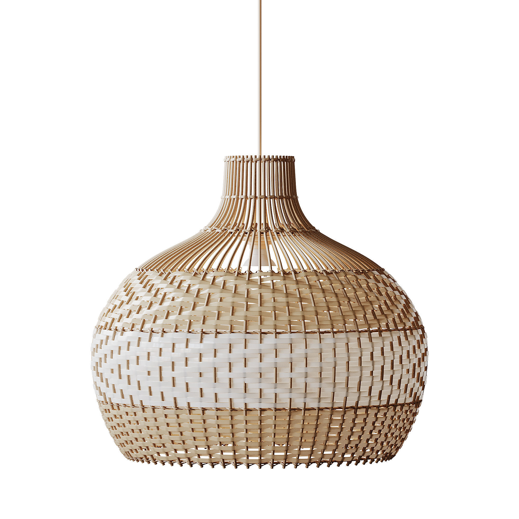 Lampshade Rattan Pendant Light 3D model_7