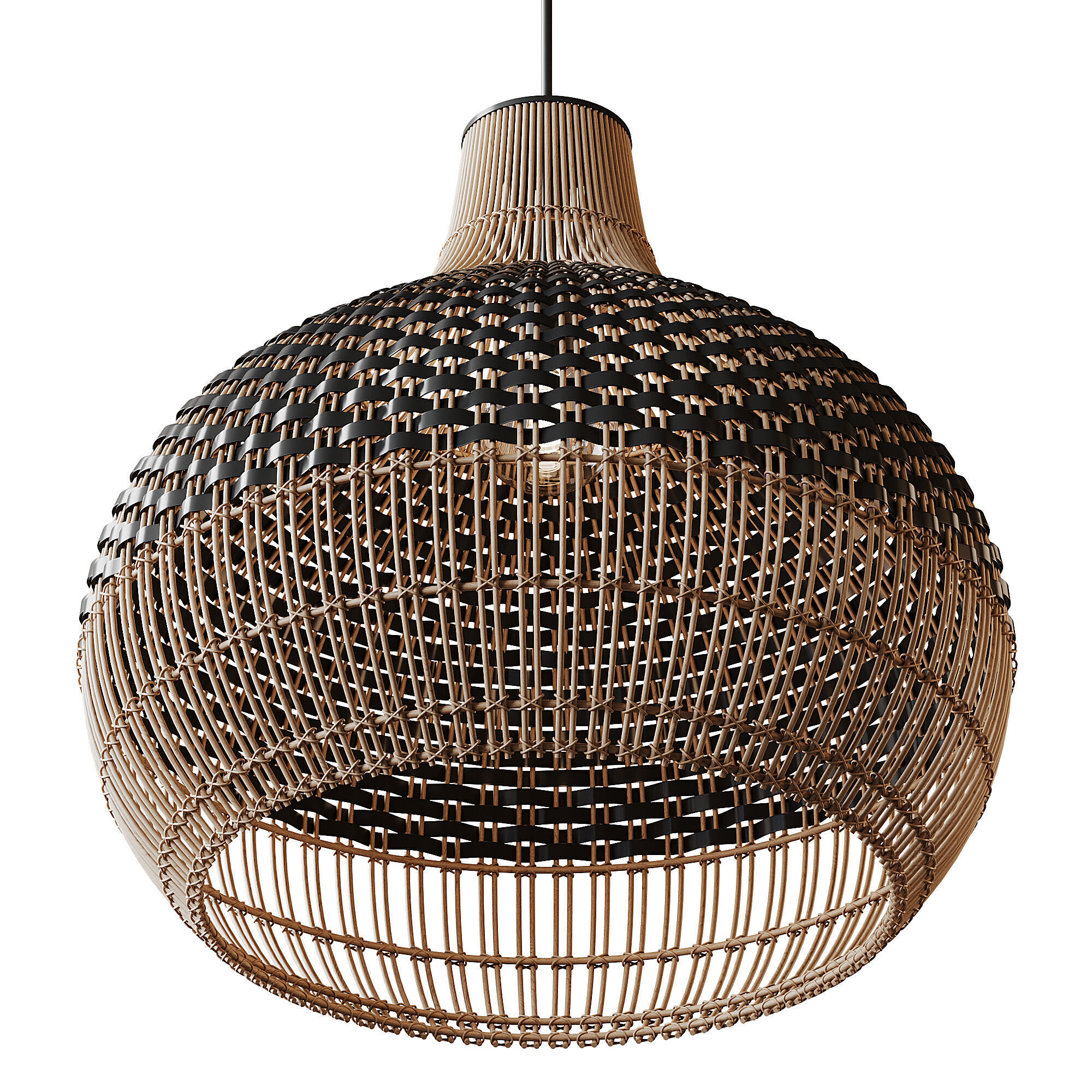 Lampshade Rattan Pendant Light 3D model_11