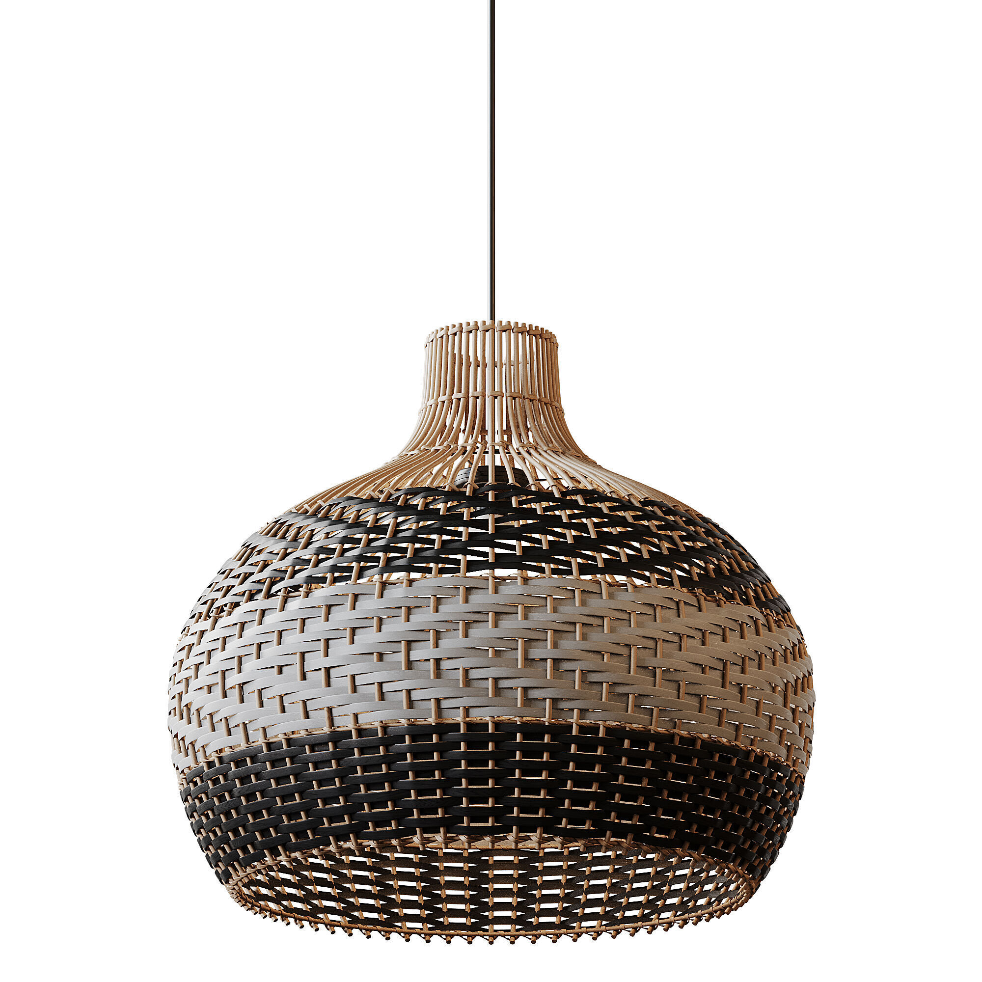 Lampshade Rattan Pendant Light 3D model_8